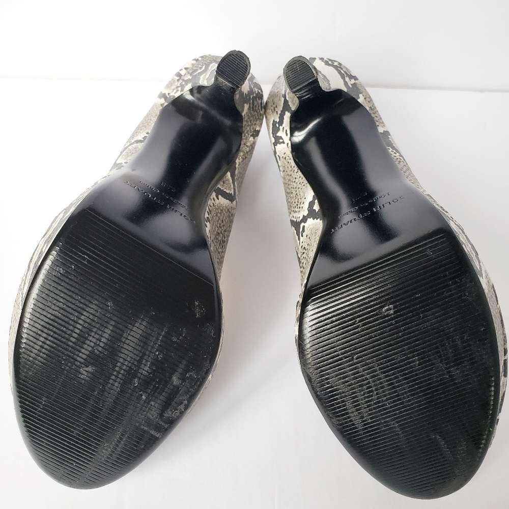 *Colin Stuart Snake Print Leather Peep Toe Heels - Picture 4 of 5